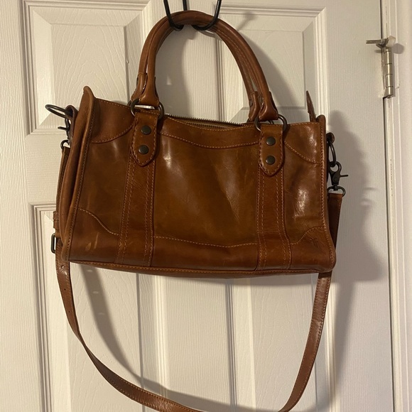Frye Cognac Melissa zip leather satchel - Picture 10 of 11